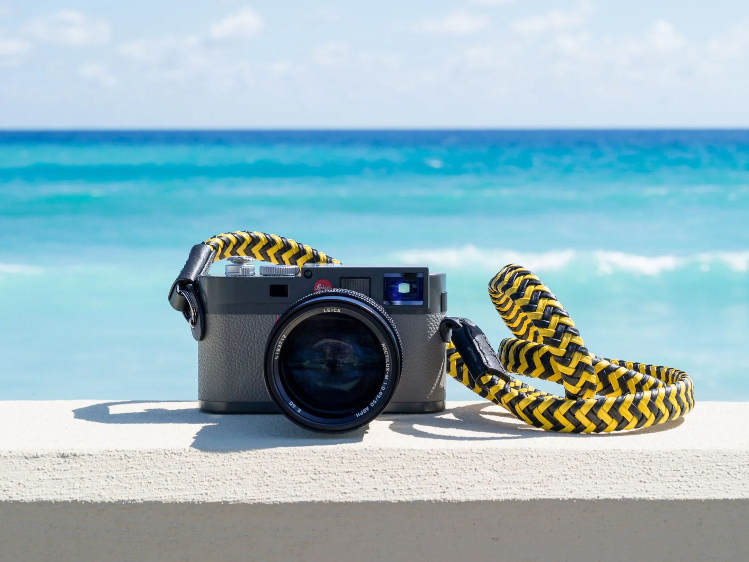 Vi Vante Matador "Batman" Yellow and Black Braided Leather Camera Strap, image 6