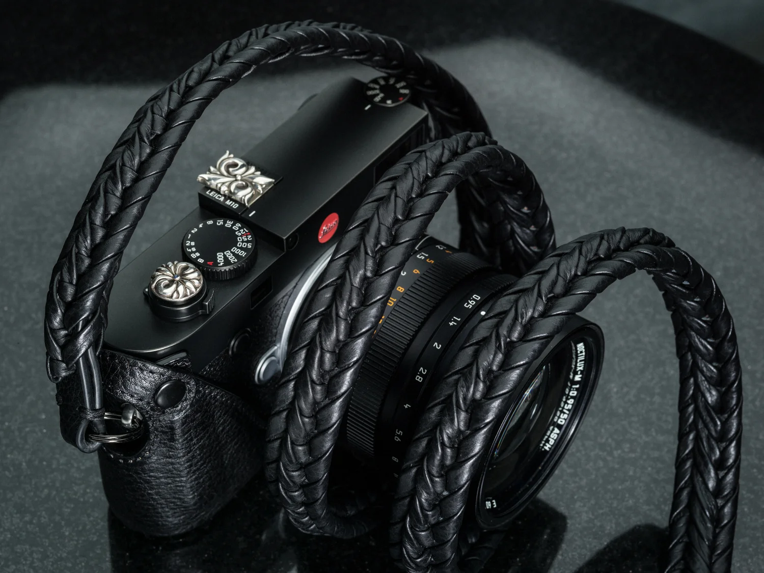 braided leather camera strap black leica m10 Q M240 M9