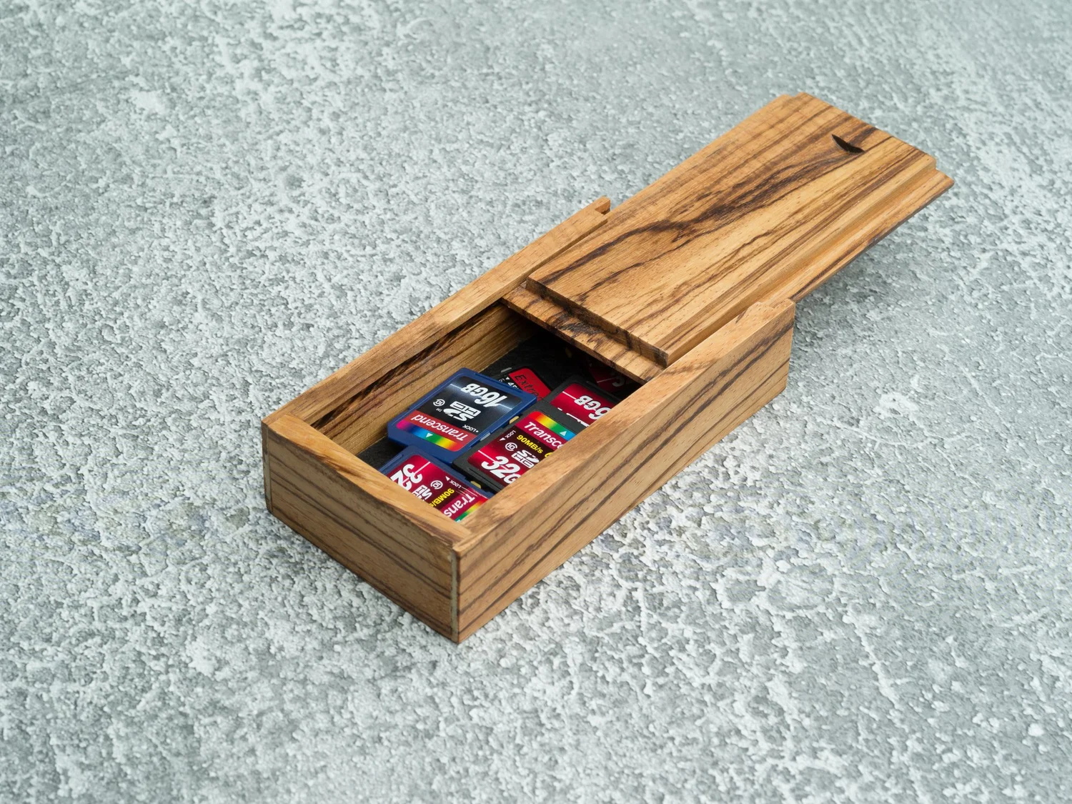 Vi Vante Memory Card Storage Box in Zebrawood Handcrafted, image 3