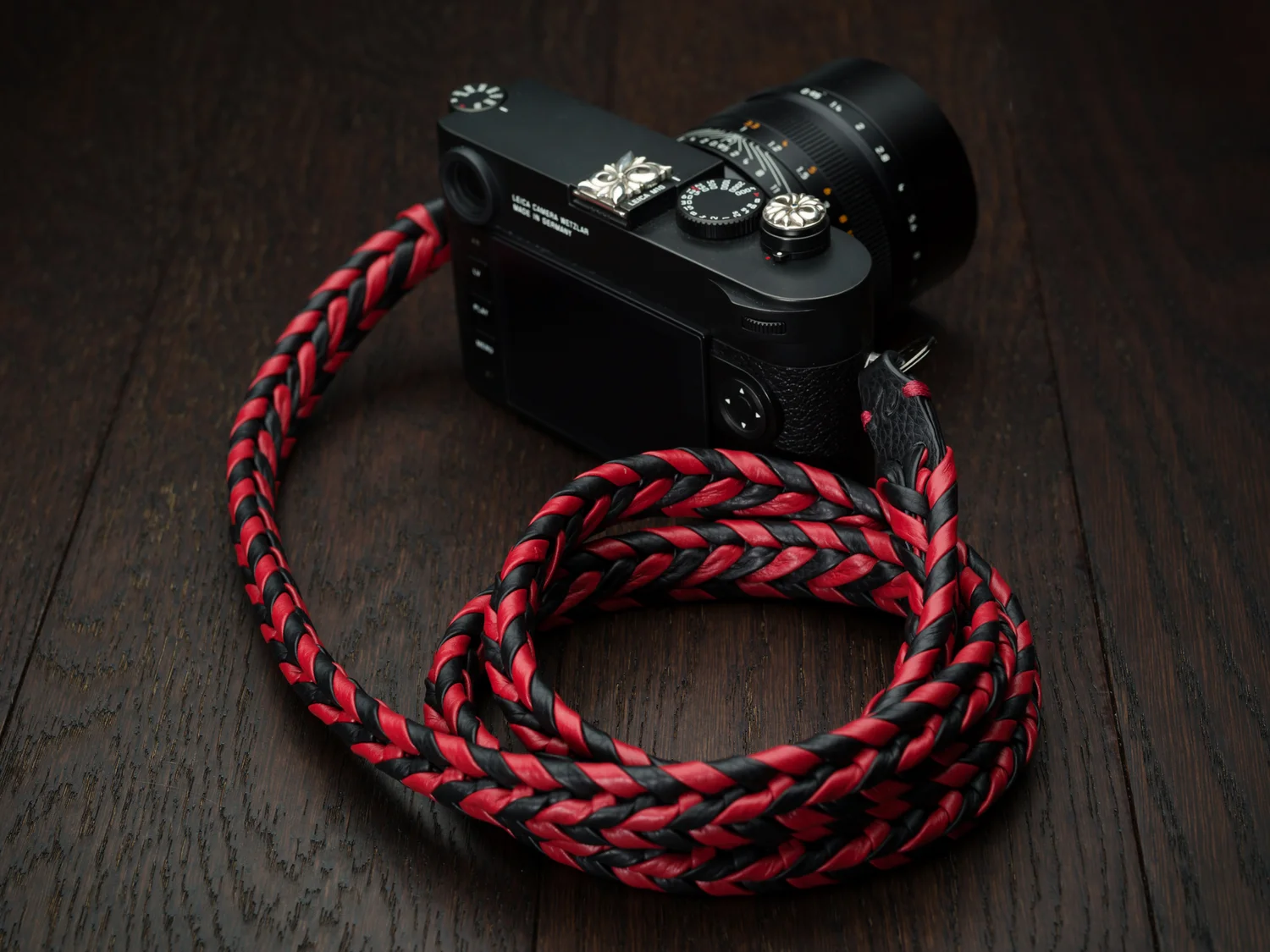 best camera strap in the world braided leather red black leica sony fuji