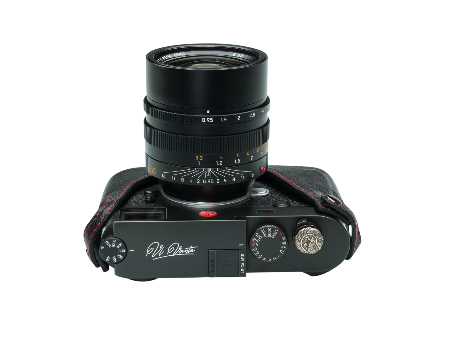 Vi Vante Leica M10/M11 Phoenix Half Case Black w/ Red Stitching and Interior, image 7