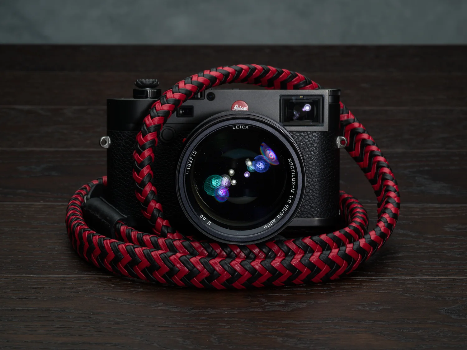 Vi Vante Matador "Phoenix" Red and Black Braided Leather Camera Strap