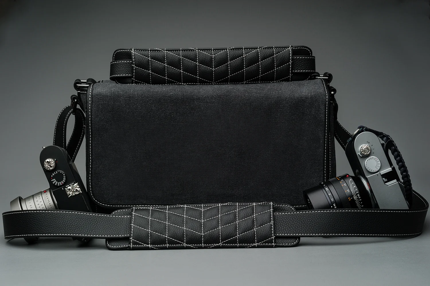 Waxed Canvas &amp; Leather Camera bag by Vi Vante microsuede interior luxury designer