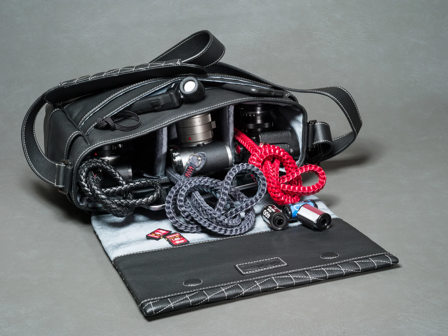 Leica M9 M10 M7 Cameras in a Vi Vante Exotic Camera bag