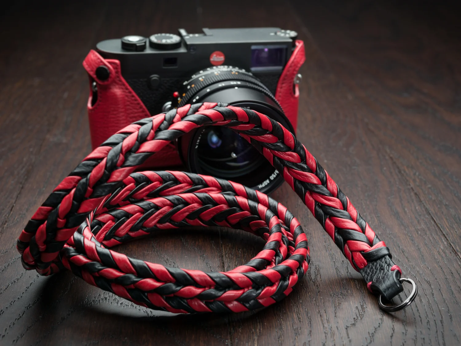Vi Vante Ultime Phoenix Red Black Braided Leather Camera Strap, image 13