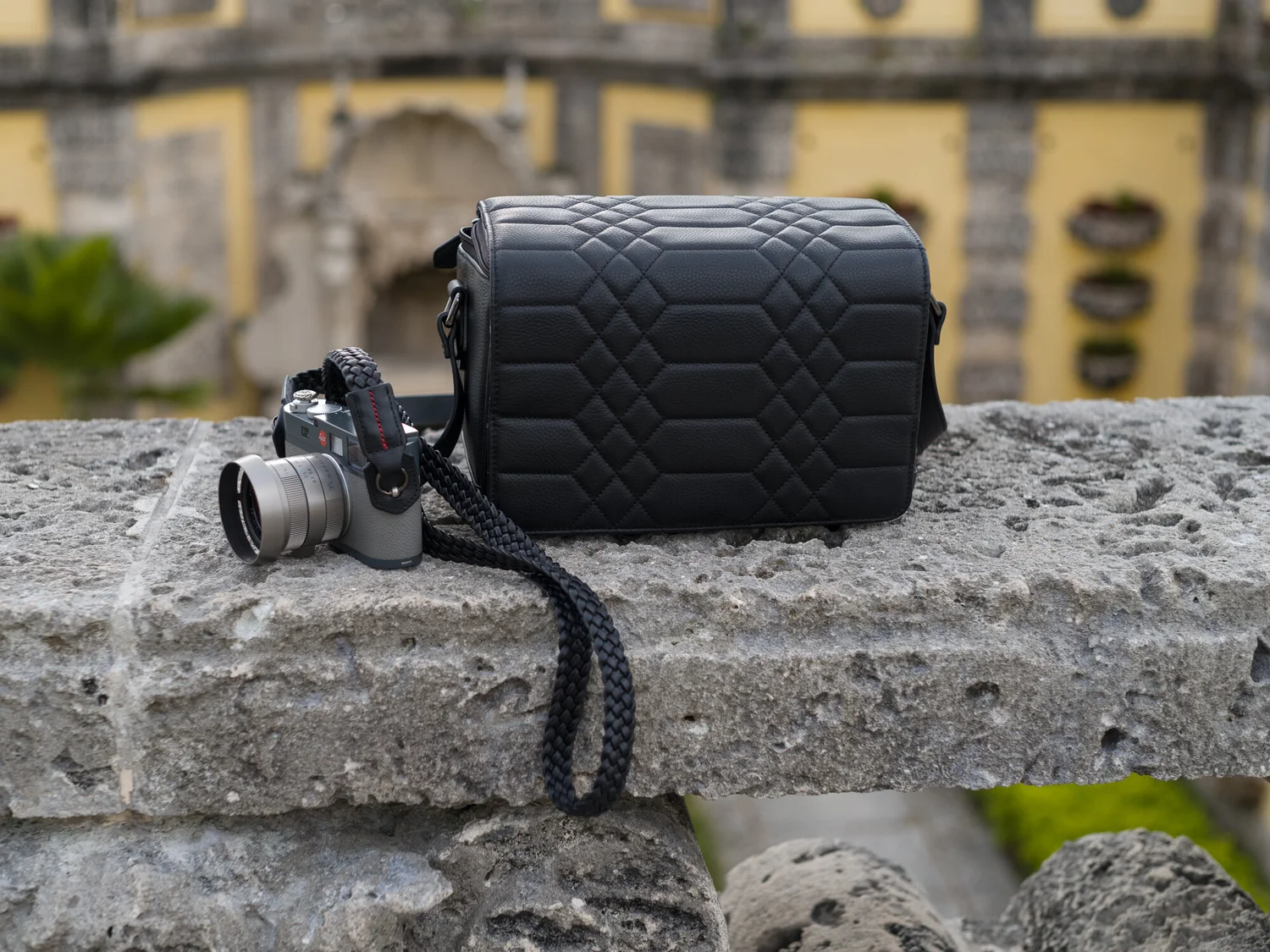 Lambskin Leather Braided Camera Strap Pegasus Camera Bag