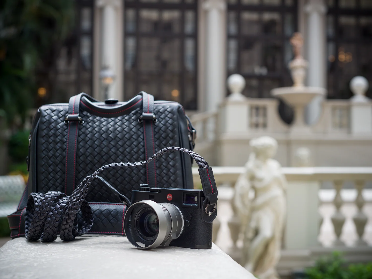 Lambskin Leather Braided Camera Strap the Breakers