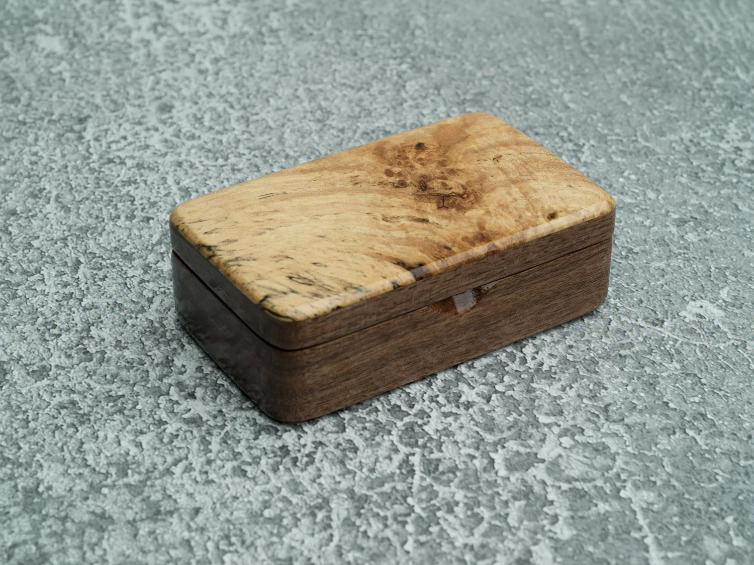 Vi Vante Walnut Spalted with Maple Flip lid Memory Card Storage Box