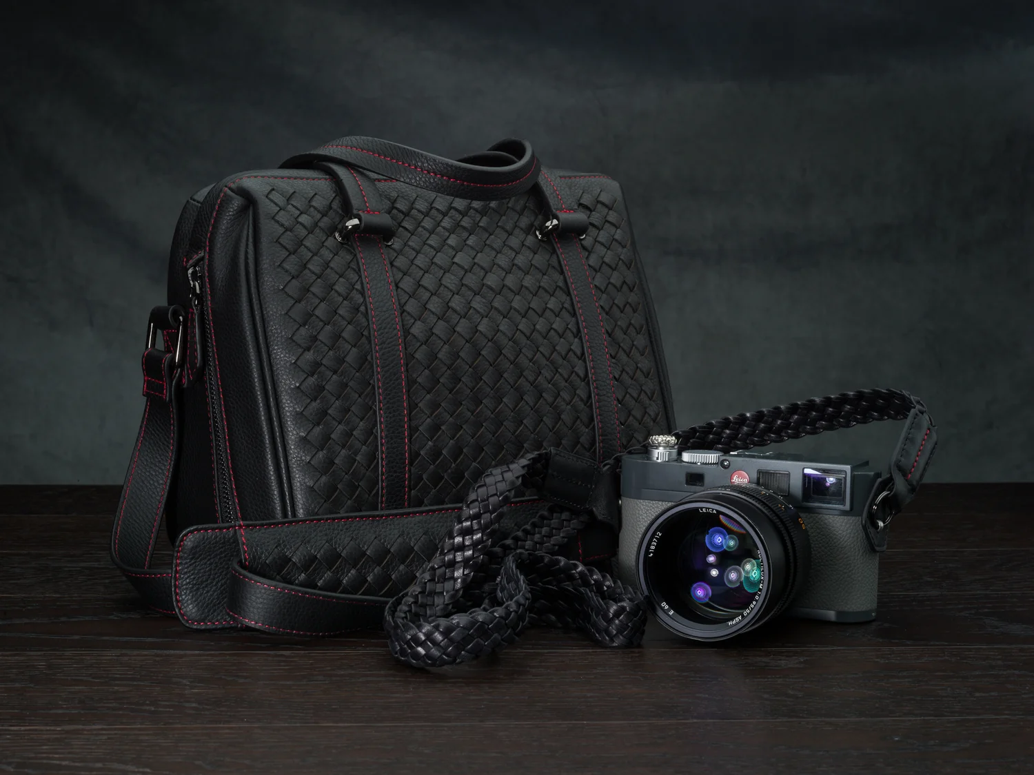 Lambskin Leather Braided Camera Strap camera bag
