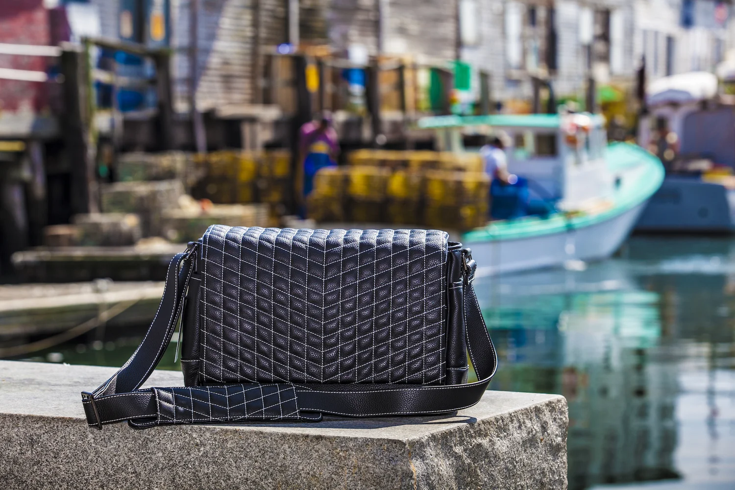Vi Vante Quilted Leather Designer Camera Bag Luxury Design Leica Camera Portland Maine Harbor Canon Camera
