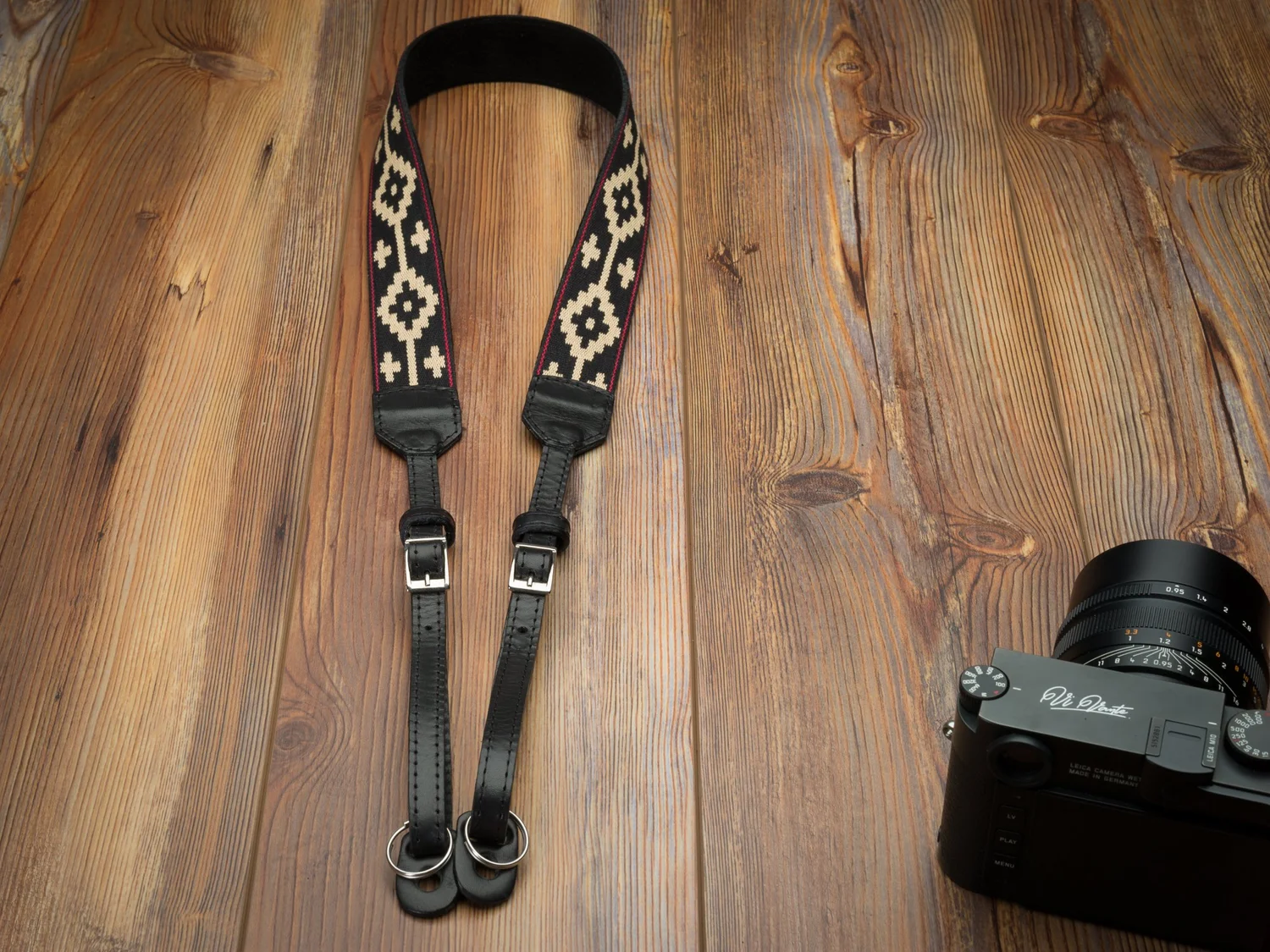 The Vi Vante Gaucho "Patagonia" Leather Camera Strap; Adustable Fits Slotted and Lug Mounts, image 5