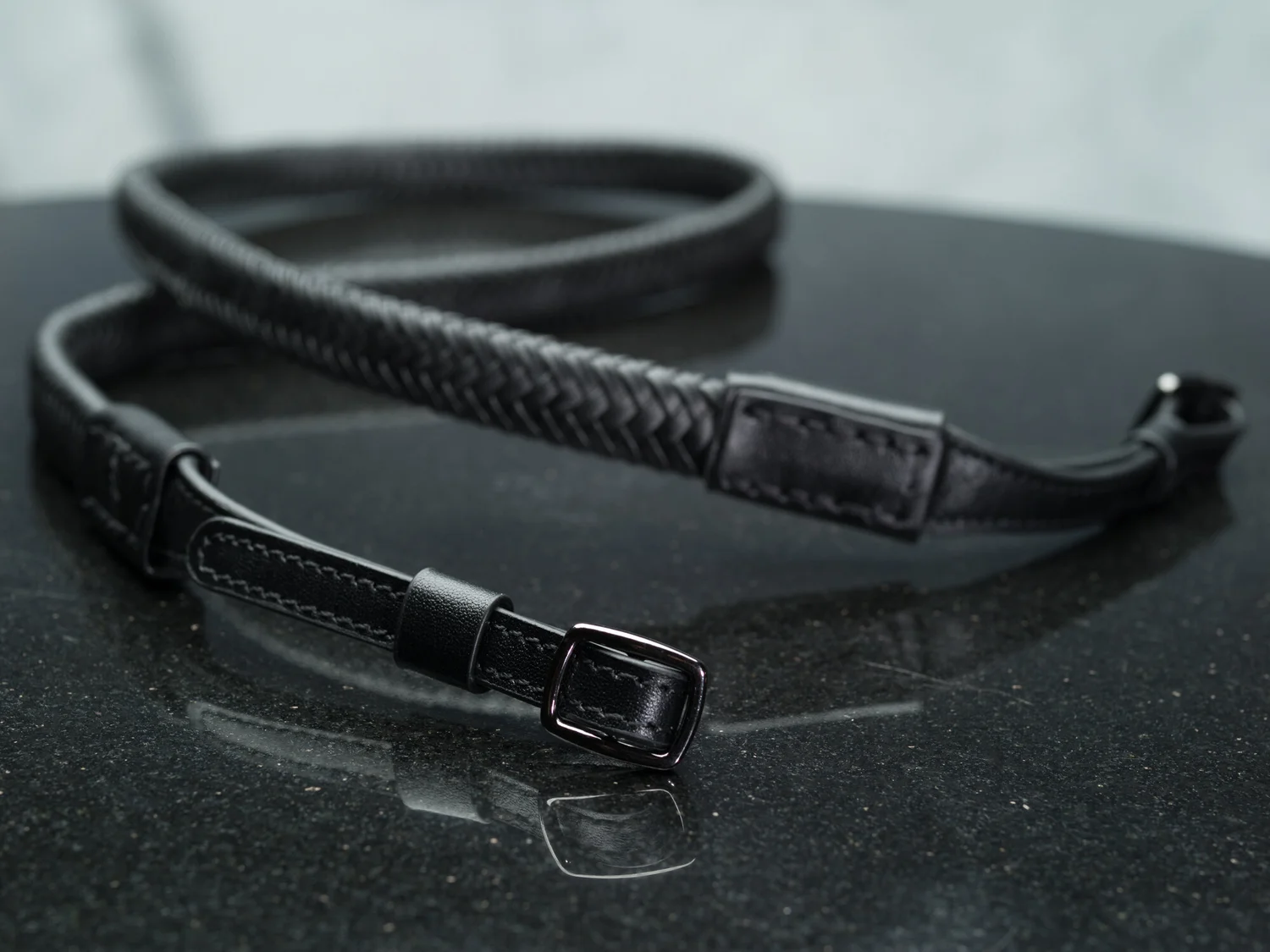 Leather Leica SL Camera Strap Braided Black