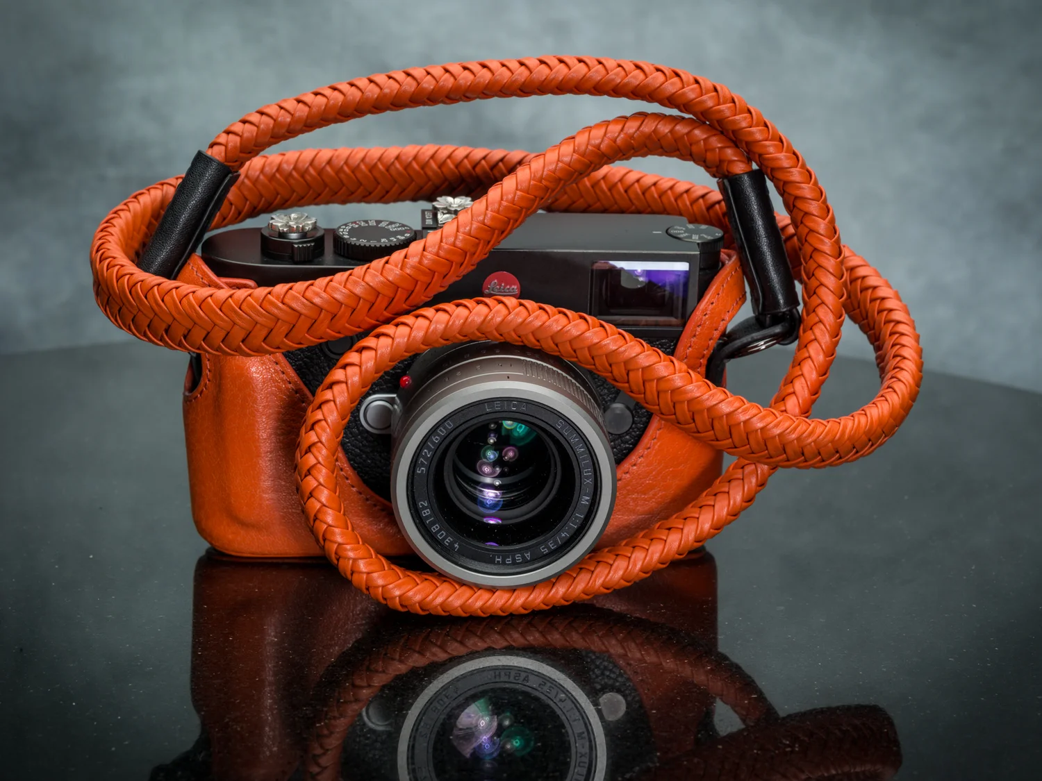 Vi Vante Matador Burnt Orange 120cm 47" Braided Leather Camera Strap, image 2