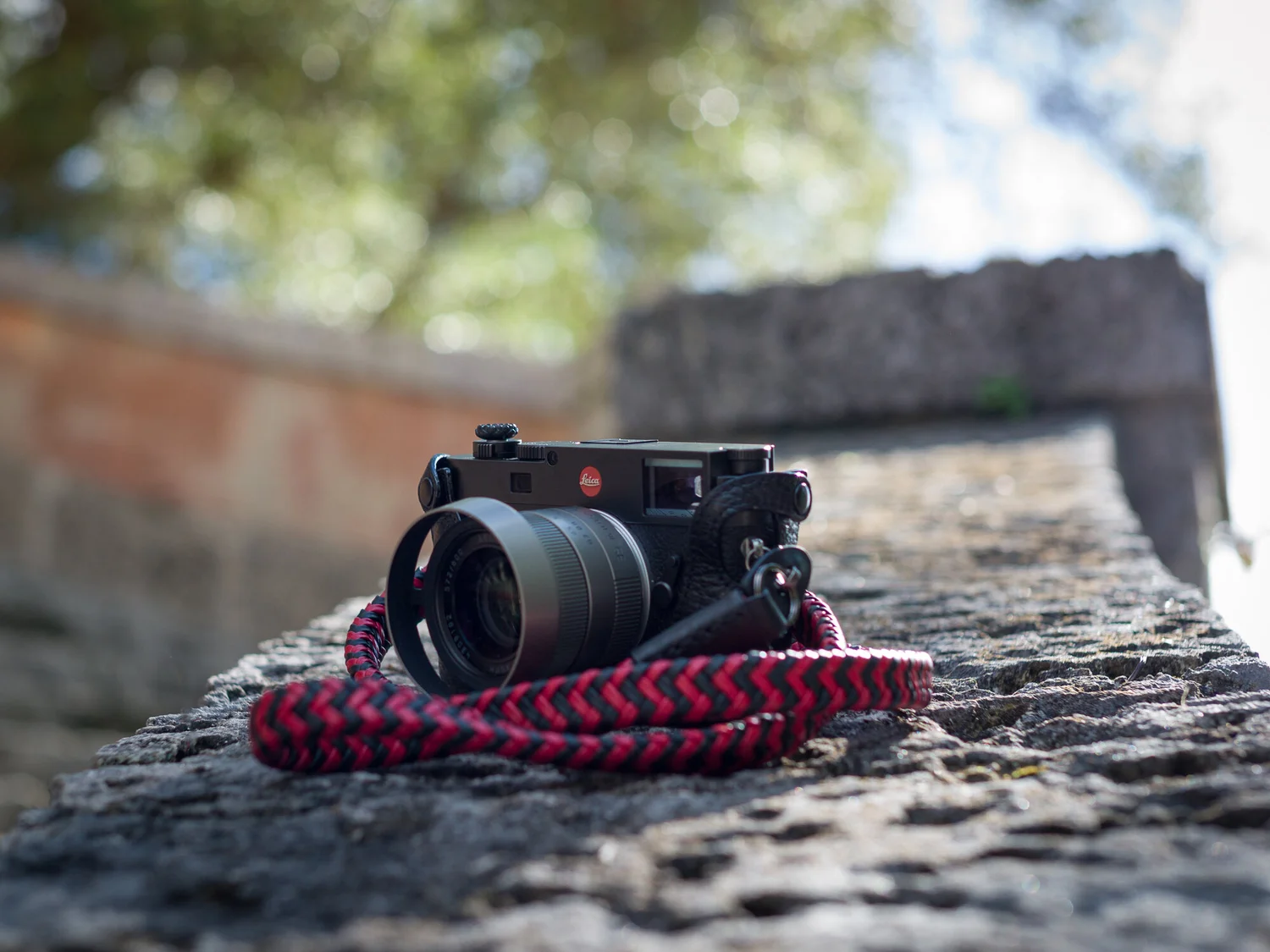 braided leather camera strap