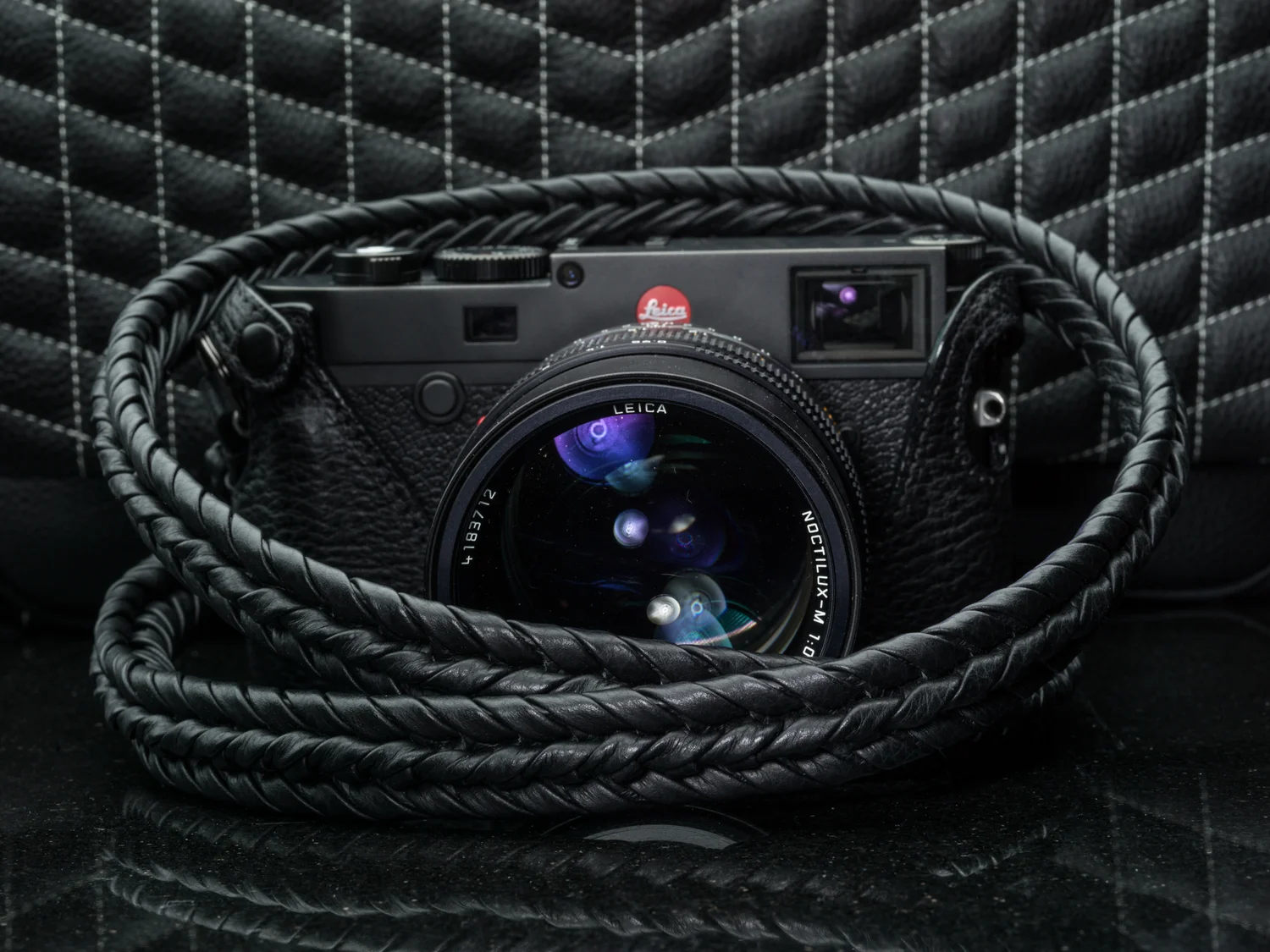 Vi Vante "Ultime" Blackout Braided Leather Camera Strap