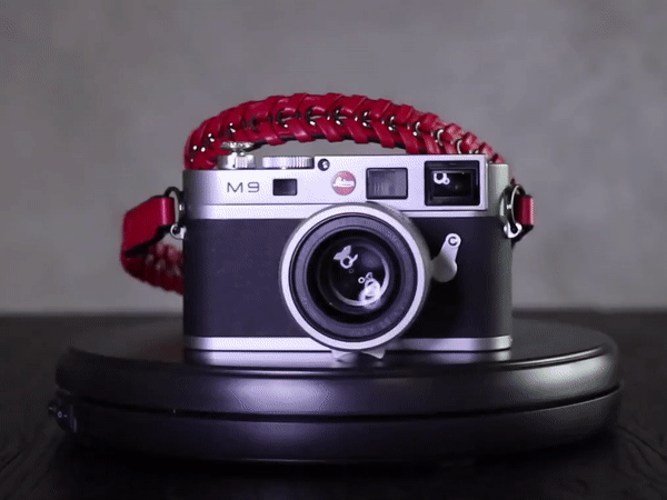 Red Designer Leather Napa camera strap for leica sony fuji q m9 m10
