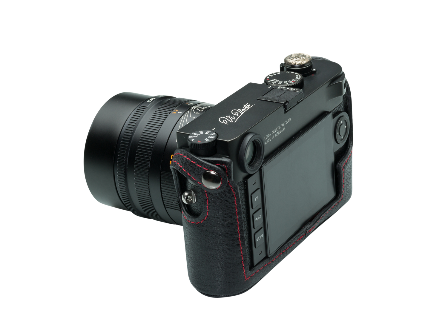 Vi Vante Leica M10/M11 Phoenix Half Case Black w/ Red Stitching and Interior, image 8