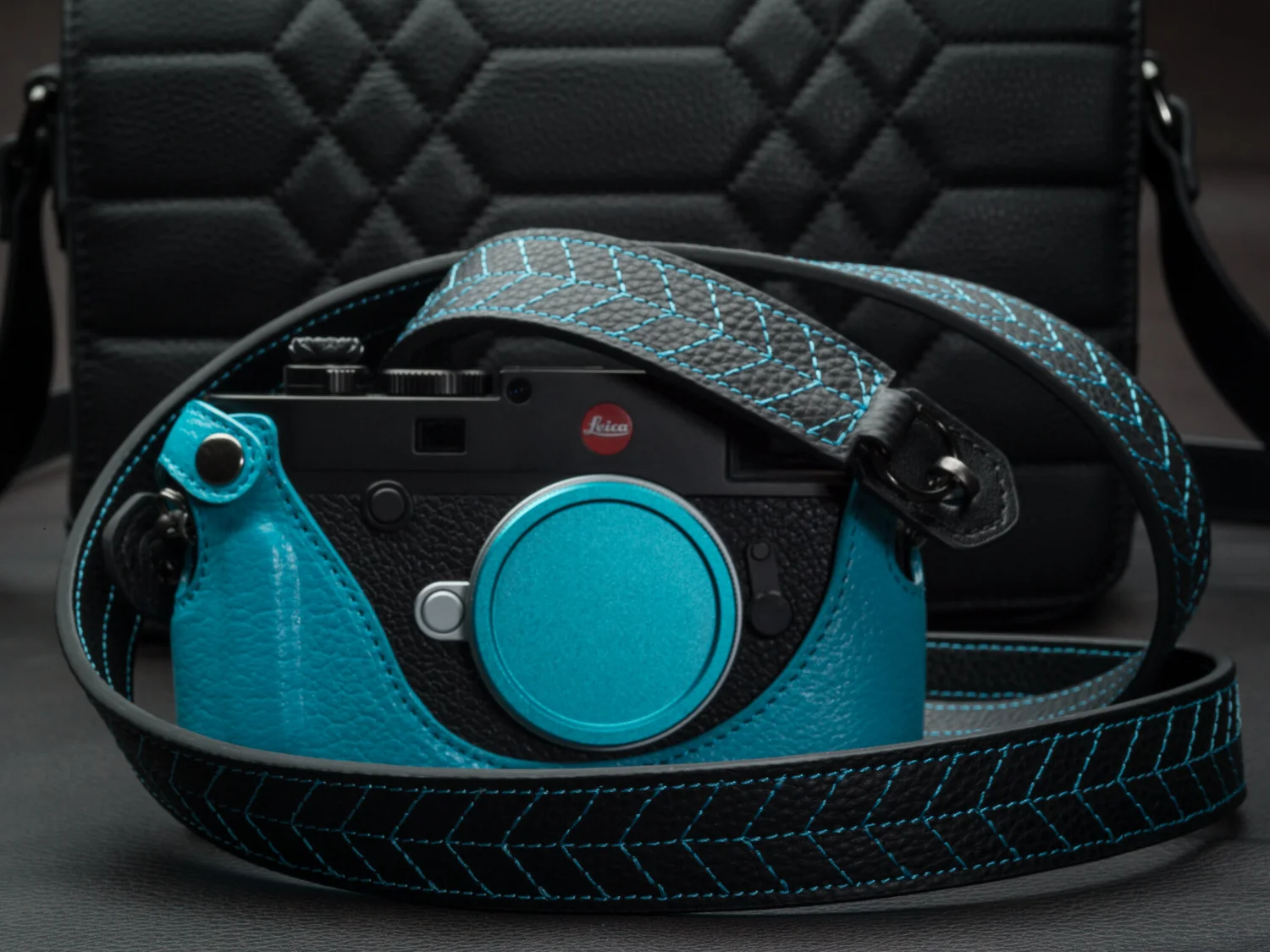 Vi Vante Miami Blue "Tread Classic" Leather Camera Strap Edition of 5, image 2