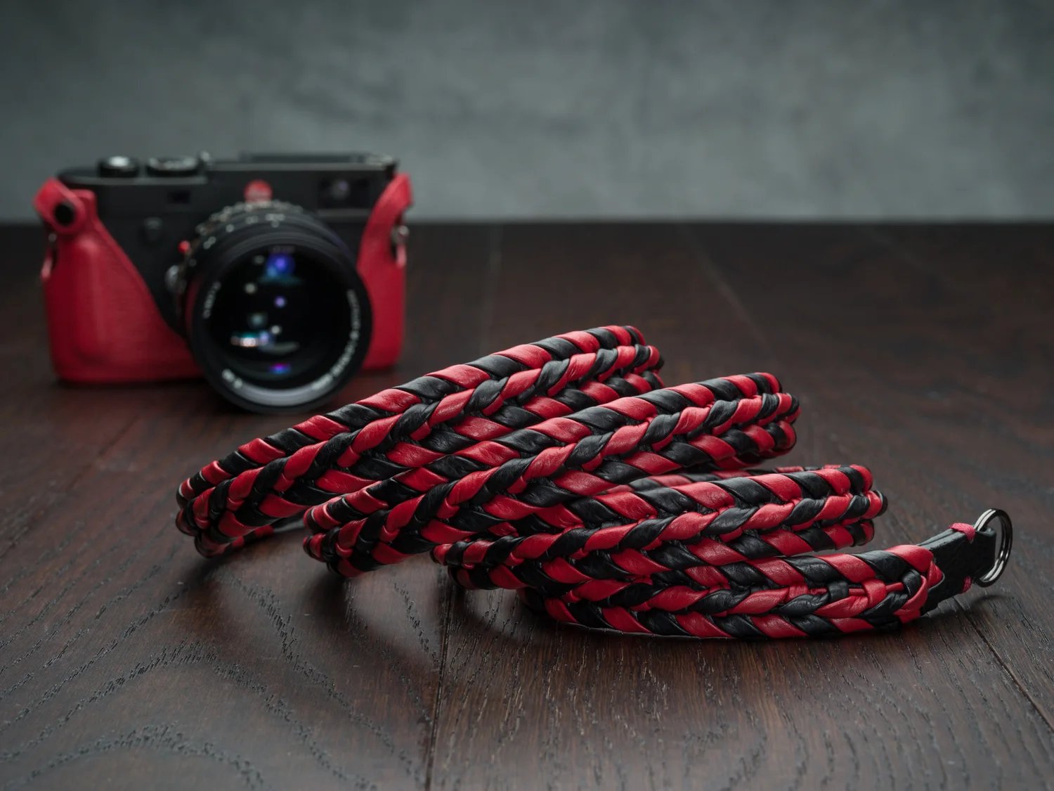 Vi Vante Ultime Phoenix Red Black Braided Leather Camera Strap, image 14
